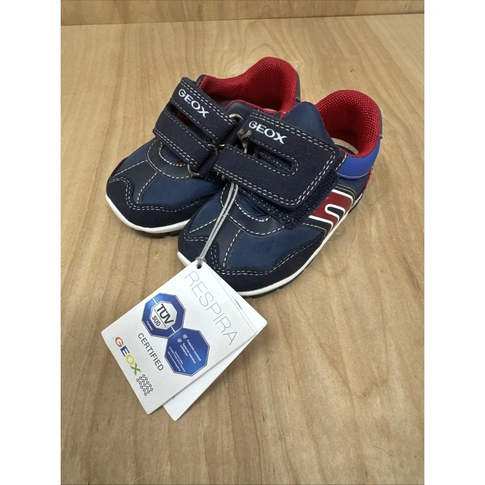 GEOX Respira Baby Toddler Sneakers Sz 4.5 Blue Red